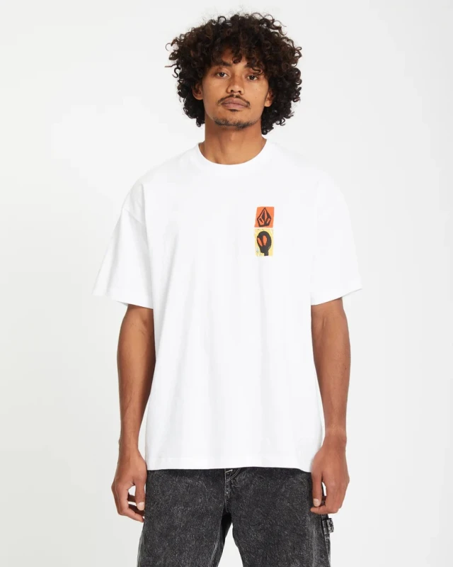 Volcom Gonyvaders Lse Sst Ανδρική Μπλουζα Λευκή
