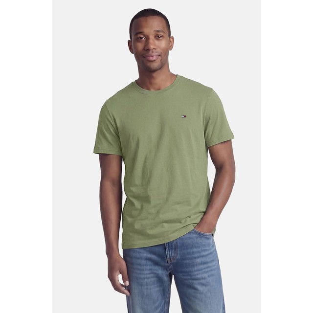 Tommy Hilfiger Tjm Reg Sflag Ss Tee Ext Ανδρική Μπλούζα Λαδί