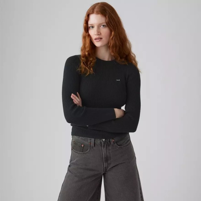 Levis Rib Crew Sweater Blacks Γυναικεία Πλεκτό Μαύρο