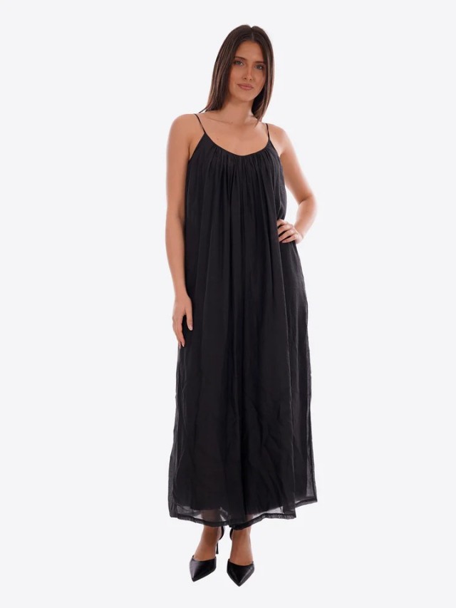 MarkUp Tuta In Mussola Di Cotone Γυναικεία Ολόσωμη Φόρμα Μαυρη