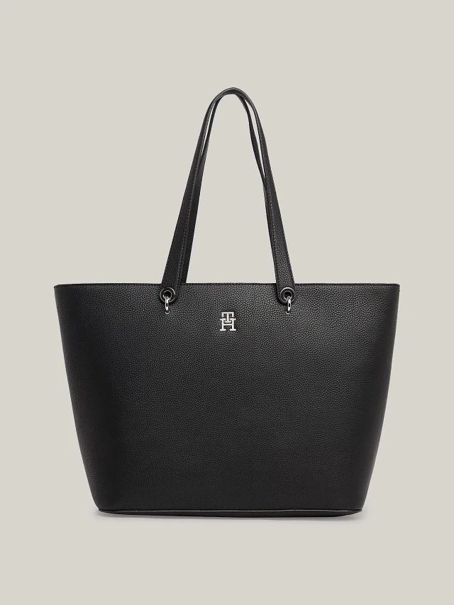 Tommy Hilfiger Th Emblem Tote Γυναικεία Τσάντα Μαύρη