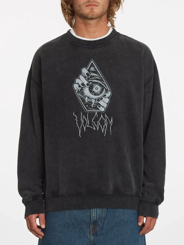 Volcom Fa No Recess Lse Crew Ανδρικο Φουτερ Μαυρο