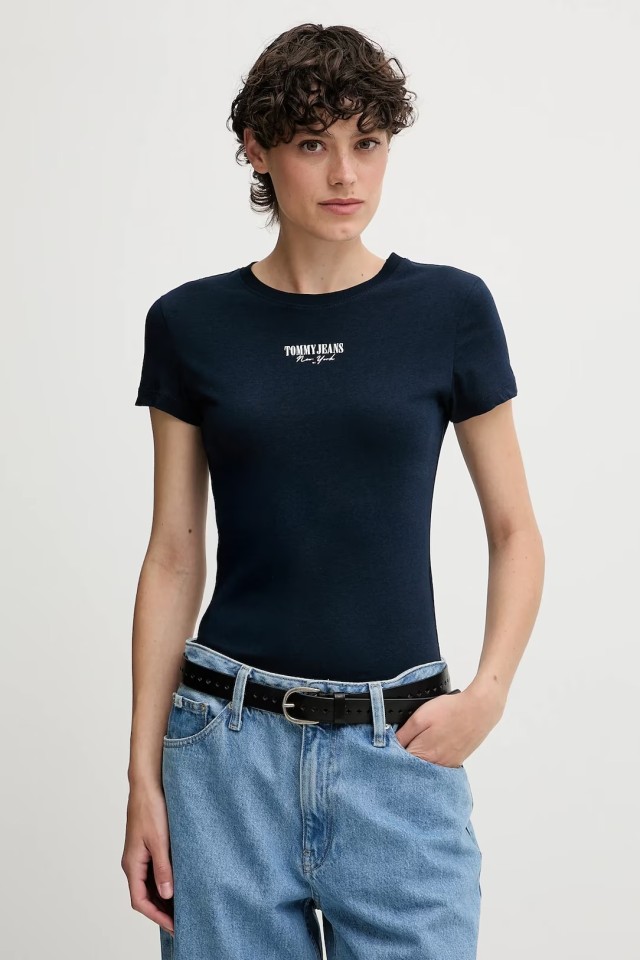Tommy Hilfiger Tjw Slim Essential Logo2 Tee Ext Γυναικεία Μπλούζα Μπλε
