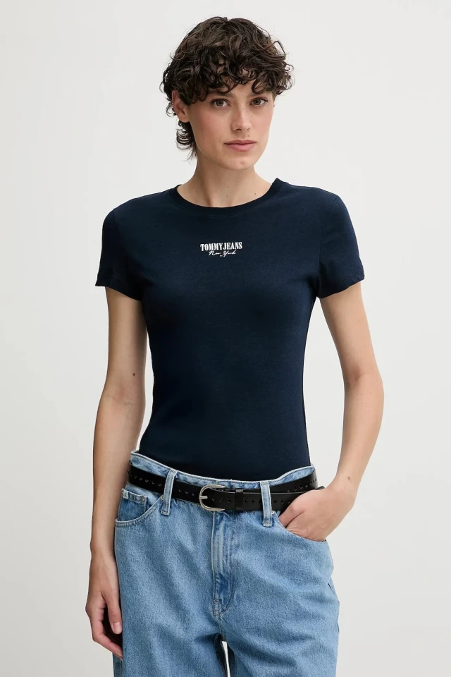 Tommy Hilfiger Tjw Slim Essential Logo2 Tee Ext Γυναικεία Μπλούζα Μπλε