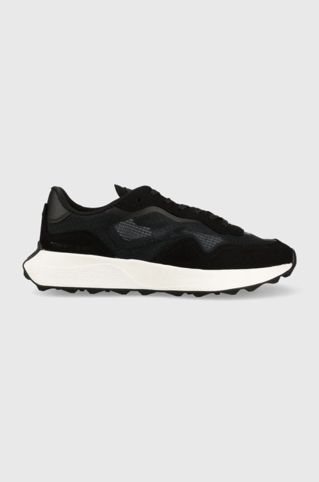 Tommy Hilfiger Tjm Translucent Runner Ανδρικά Sneakers Μαύρα