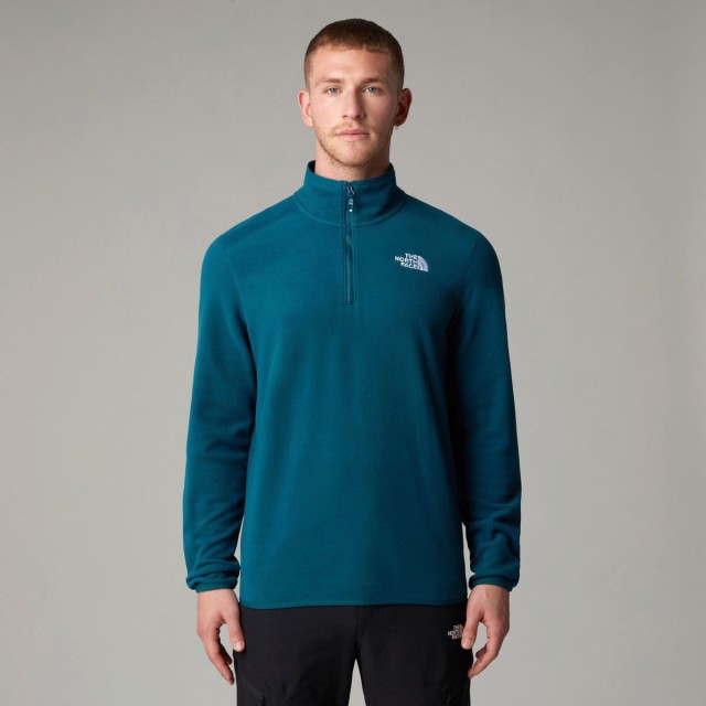 The North Face M 100 Glac 1/4 Zip Midnight Pet Ανδρικό Fleece Πετρόλ