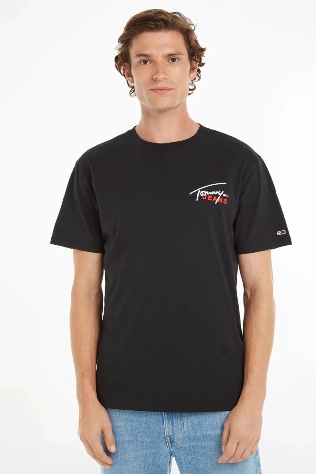 Tommy Hilfiger Tjm Clsc Graphic Signature Tee Ανδρική Μπλούζα Μαύρη
