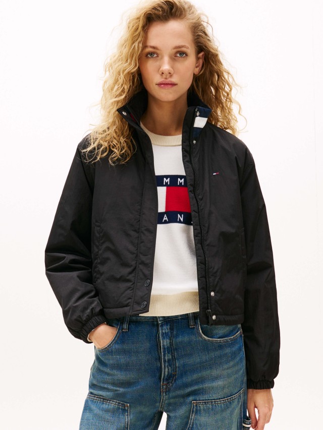 Tommy Hilfiger Tjw Essential Padded Flag Jacket Γυναικείο Μπουφάν Μαύρο