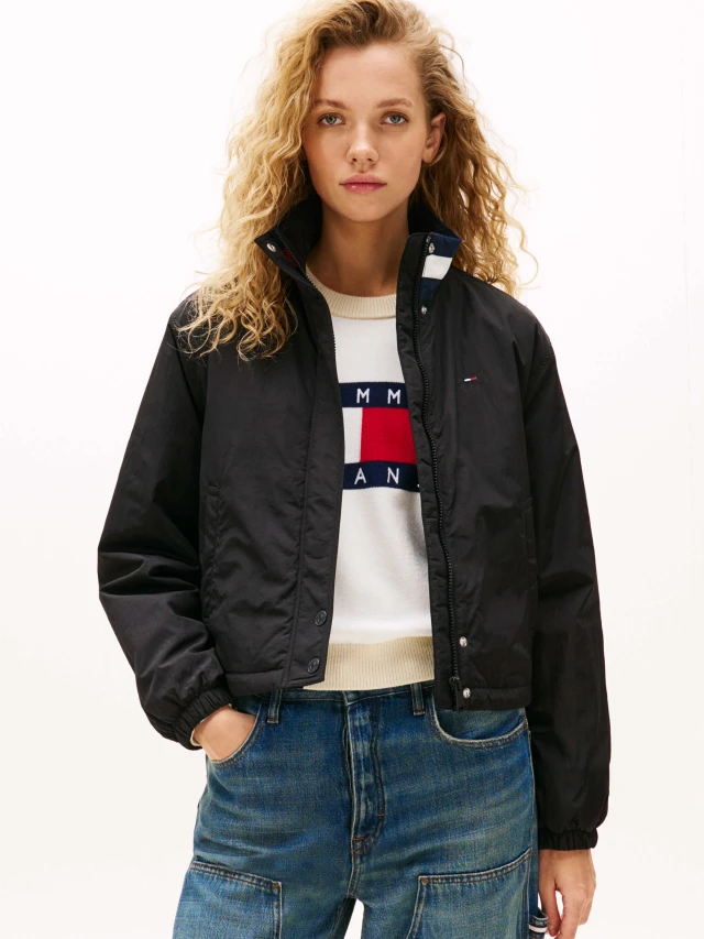 Tommy Hilfiger Tjw Essential Padded Flag Jacket Γυναικείο Μπουφάν Μαύρο