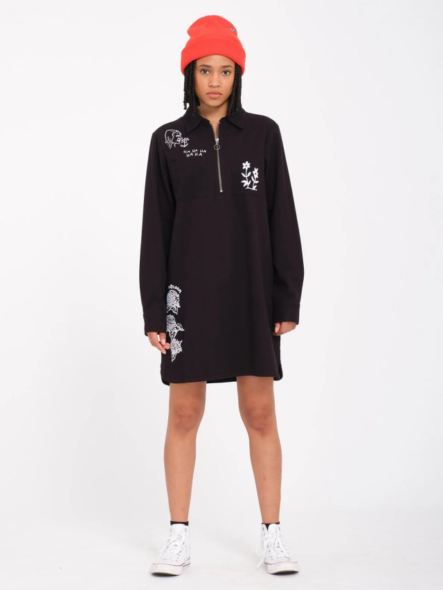 Volcom Fa Keutchi Dress Γυναικείο Φόρεμα Μαύρο