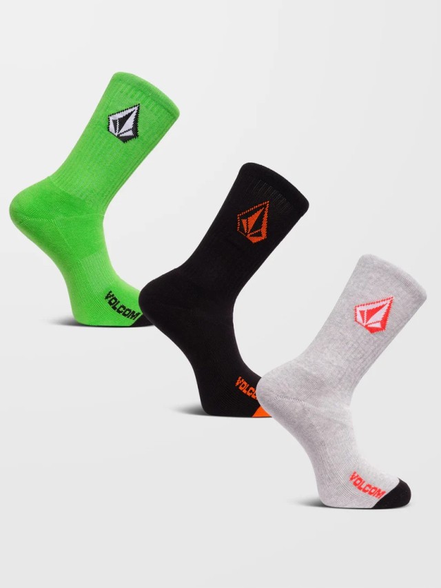 Volcom Full Stone Sock 3pk Κάλτσες Πράσινες