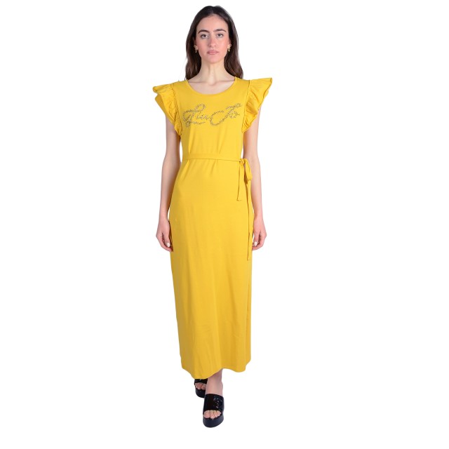 Liu Jo Jeans  Wa2J40 Liujo Co/Ea Logos Γυναικειο Φορεμα Κιτρινο