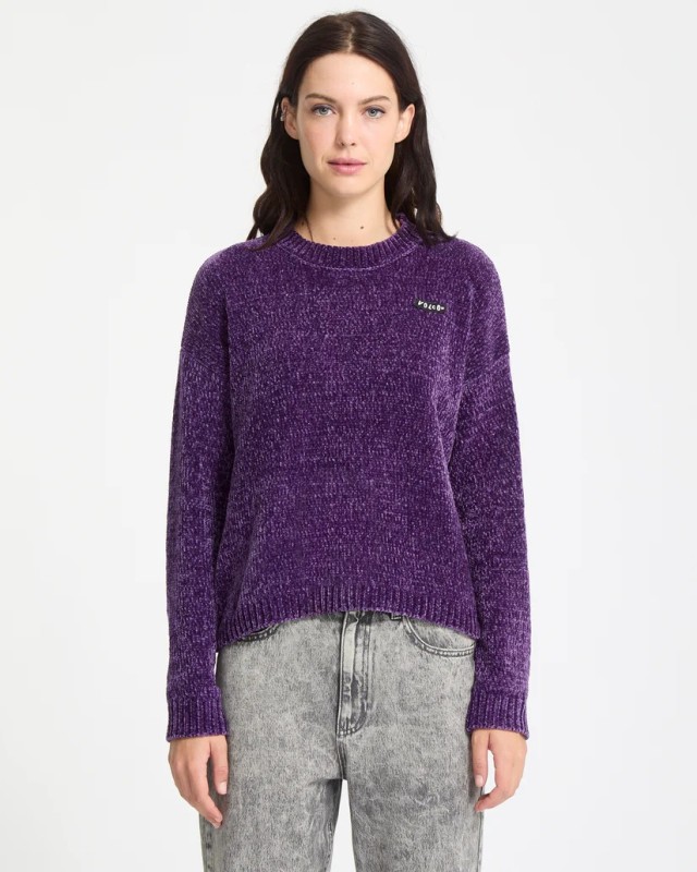 Volcom Bubble Tease Sweater Γυναικείο Πλεκτό Μωβ
