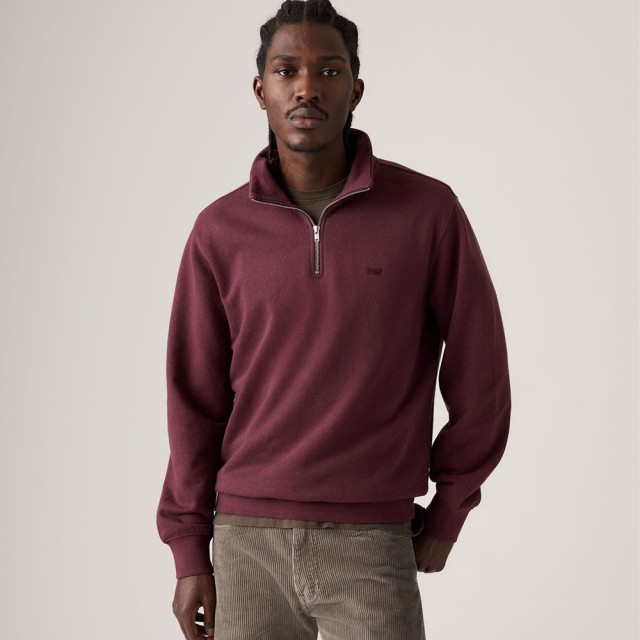 Levis Original Hm 1/4 Zip Blacks Ανδρικό Φούτερ Μπορντό