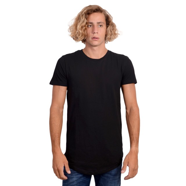 Tom Tailor 1St 007 T-Shirt With Wove Ανδρικη Μπλουζα Μαυρη