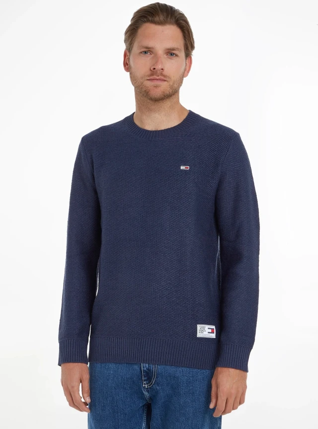 TOMMY HILFIGER TJM REGULAR STRUCTURED SWEATER ΑΝΔΡΙΚΟ ΠΛΕΚΤΟ ΜΠΛΕ