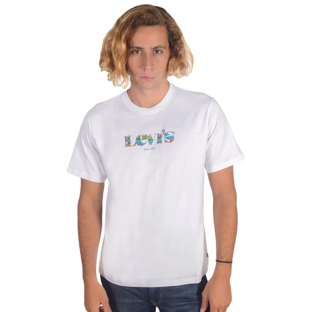 Levis Ss Relaxed Fit Tee Ssnl Mv Log Ανδρικη Μπλουζα Λευκη