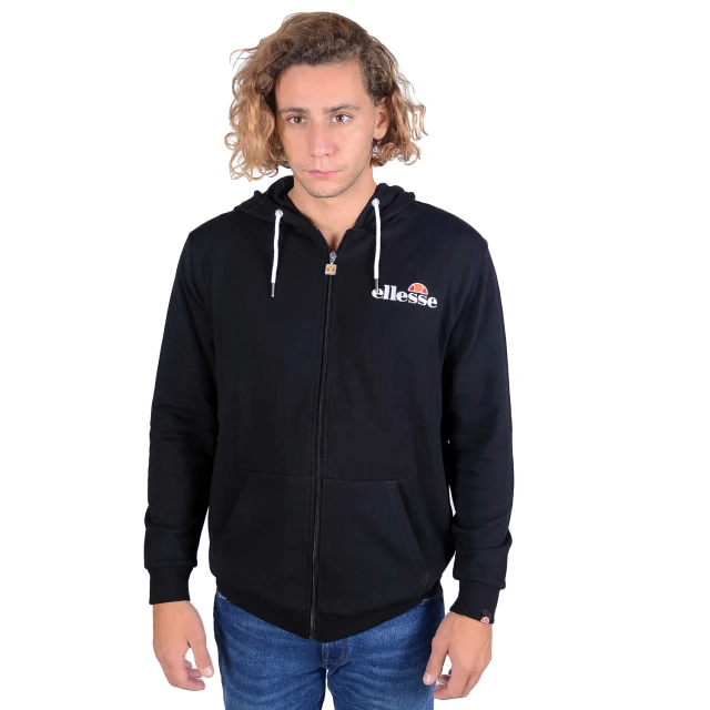 Ellesse Briero Fz Hoody Ανδρικη Ζακετα Φουτερ Μαυρο