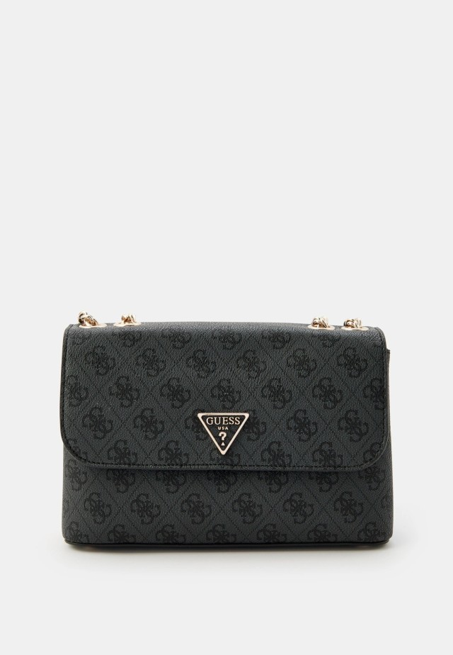 Guess Eco Erica Cnvrtble Xbody Flap Γυναικεία Τσάντα Ανθρακί