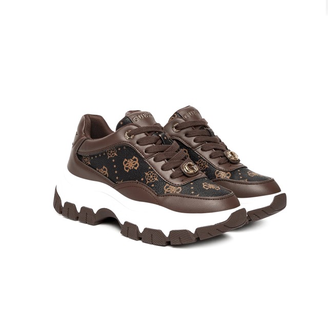 Guess Berrett2 Γυναικεία Sneakers Καφέ