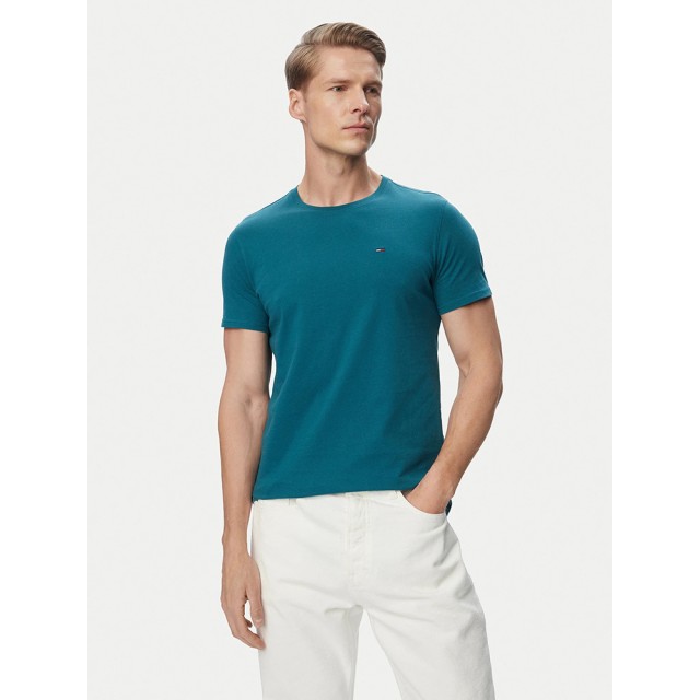 Tommy Hilfiger Tjm Xslim Jersey Tee Ανδρική Μπλούζα Πράσινη