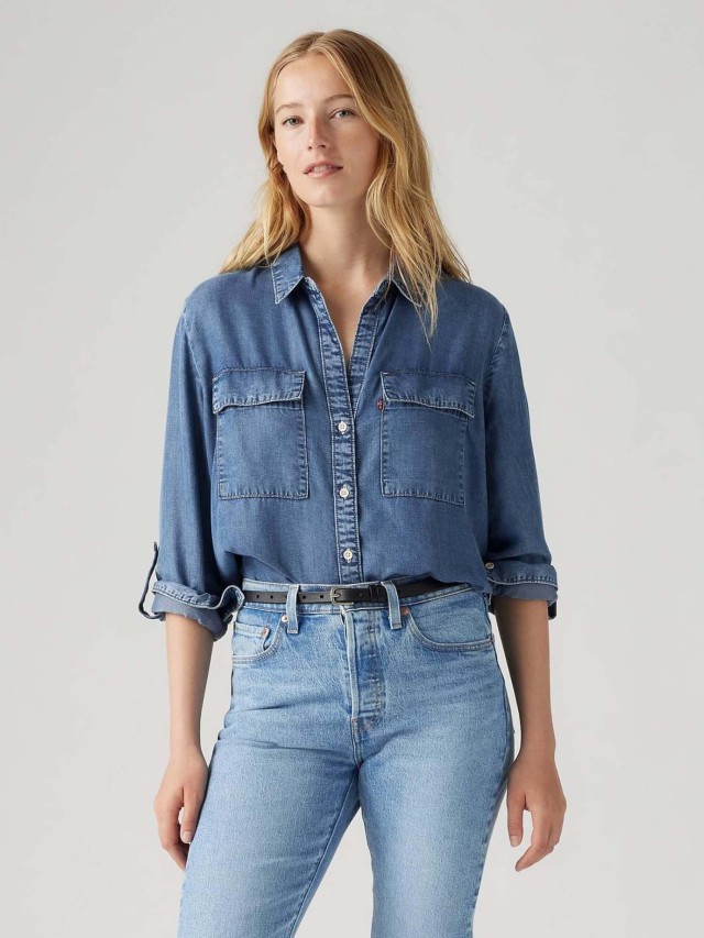 Levis Doreen Utility Shirt Dark Indigo Γυναικείο Πουκάμισο Τζιν
