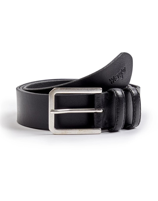 Wrangler Slim Belt Black Ανδρική Ζώνη Μαύρη