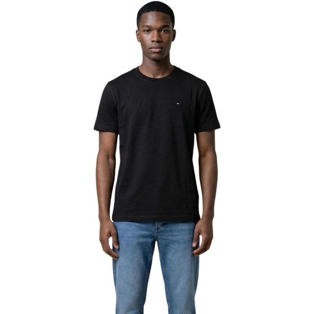 Tommy Hilfiger Tjm Reg Sflag Ss Tee Ext Ανδρική Μπλούζα Μαύρη