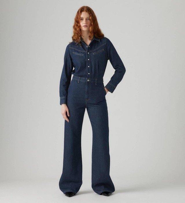 Levis Rinoa Wide Leg Jumpsuit Dark Indigo Γυναικεία Ολόσωμη Φόρμα Τζιν