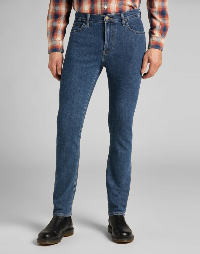 Lee Rider Mid Stone Ανδρικο Παντελονι Τζιν Stone Wash