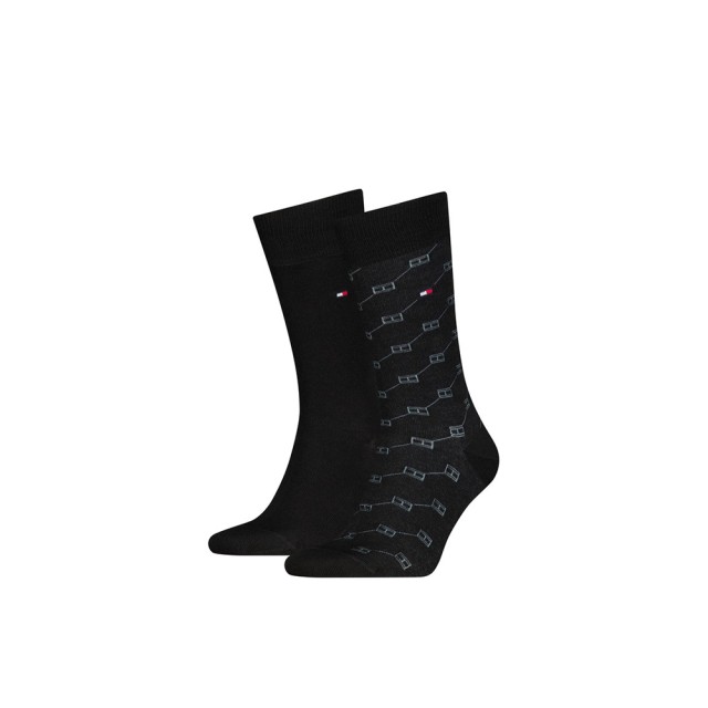 Tommy Hilfiger Th Men Sock 2p Flag Aop Ανδρικές Κάλτσες 2p Μαύρες
