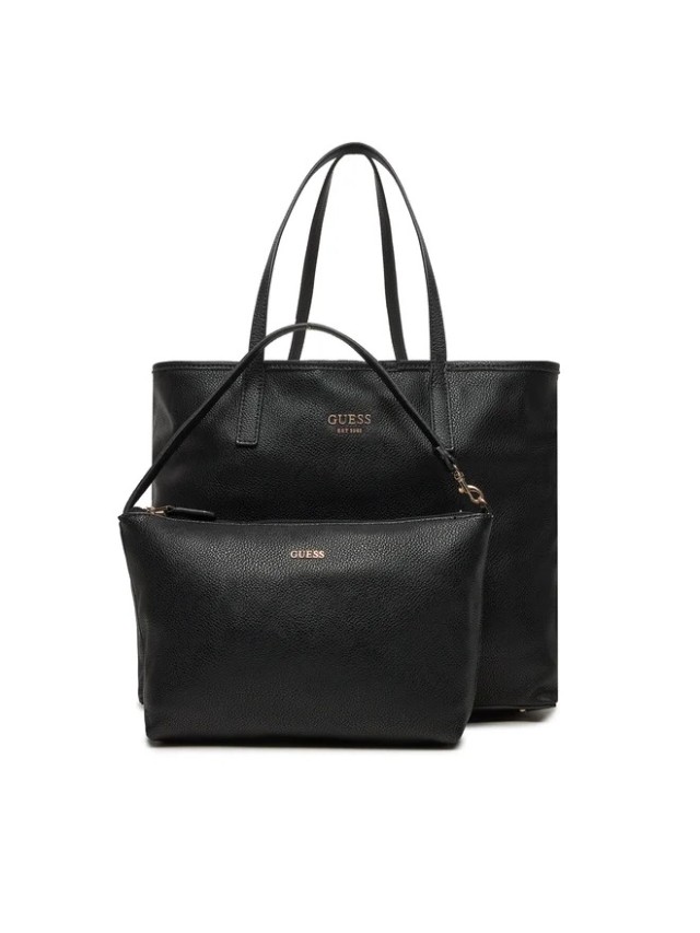 Guess Vikky Ii Large 2 In 1 Tote Γυναικεία Τσάντα Μαύρη