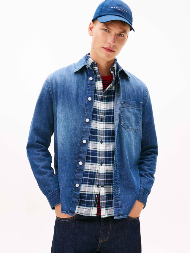 Tommy Hilfiger Tjm Denim Regular Fit Shirt Ext Ανδρικό Πουκάμισο Τζιν