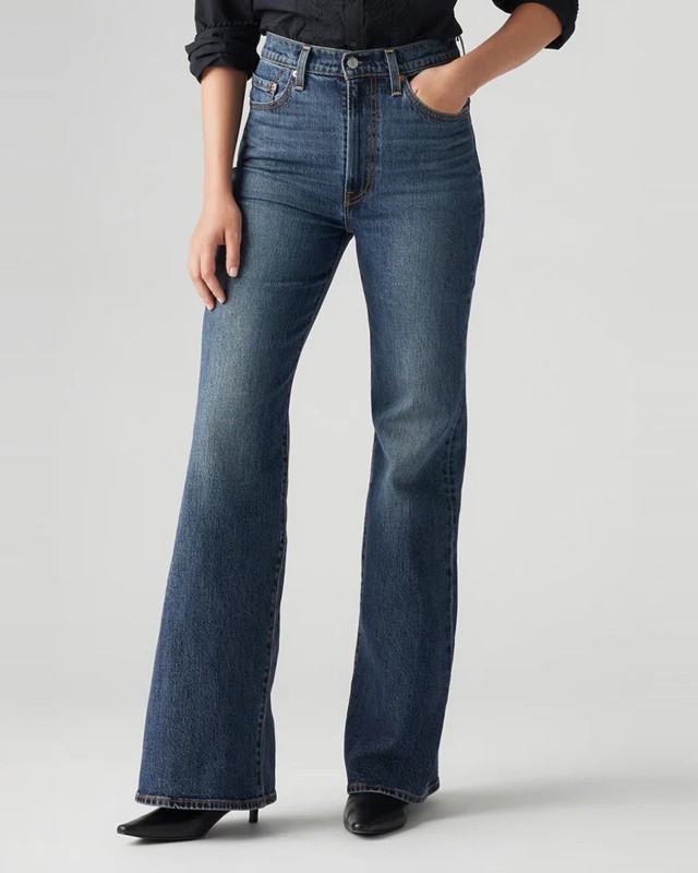 Levis Ribcage Bells Blacks Γυναικείο Παντελόνι Τζιν