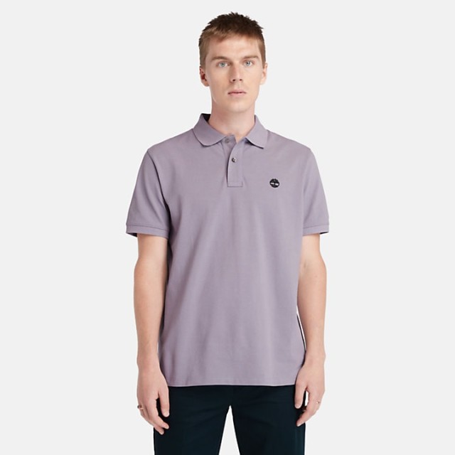 Timberpack Millers River Pique Short Sleeve Polo Purple Ash Ανδρική Polo Μπλούζα Μωβ