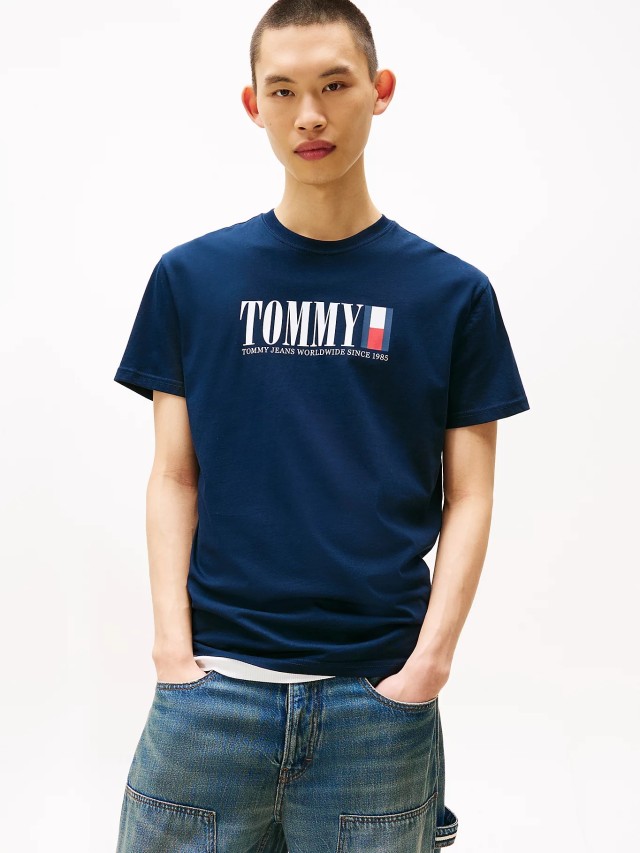 Tommy Hilfiger Tjm Reg Tommy Dna Flag Tee Ext Ανδρική Μπλούζα Μπλε
