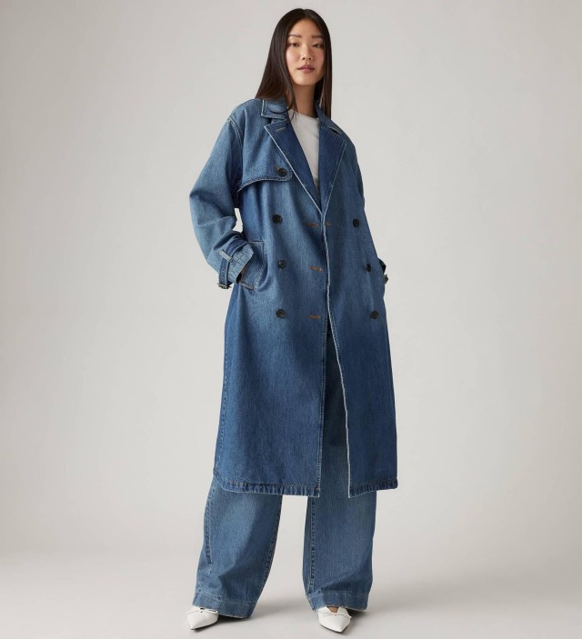 Levis Spade Trench Dark Indigo Γυναικεία Καπαρντίνα Τζιν