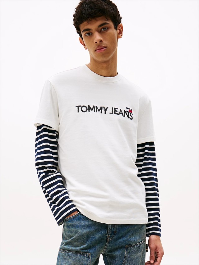 Tommy Hilfiger Tjm Reg Badge Play Tee Ανδρική Μπλούζα Λευκο