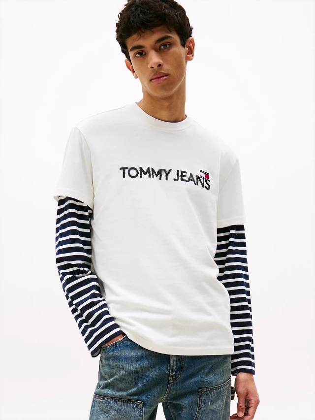 Tommy Hilfiger Tjm Reg Badge Play Tee Ανδρική Μπλούζα Λευκο
