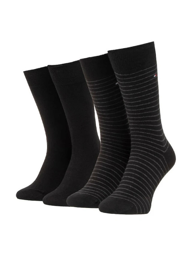 Tommy Hilfiger Th Men Small Stripe Sock 2P Ανδρικεσ Καλτσεσ Mαυρεσ
