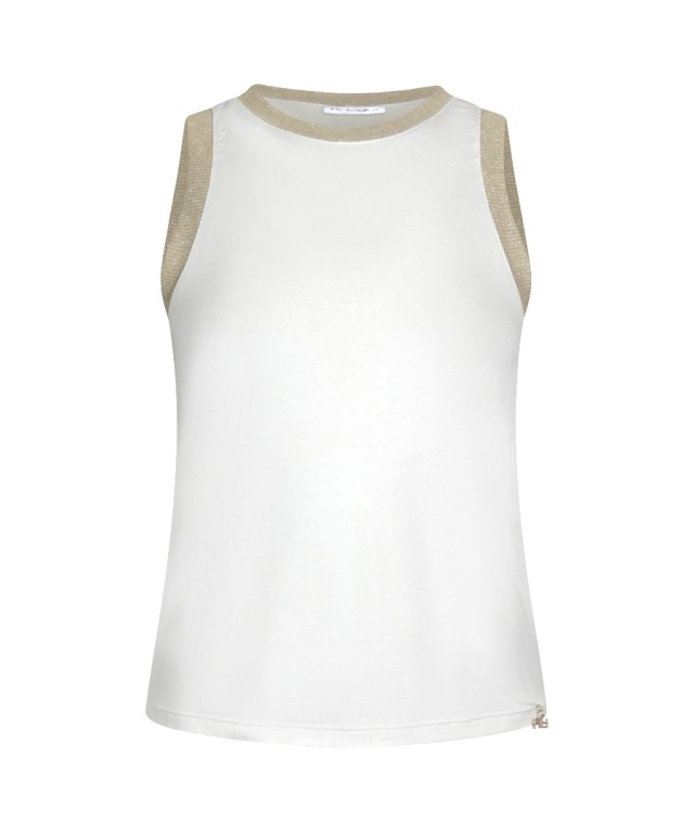 ACCN004950 PANNA ORO ARTIGLI CANOTTA Γυναικειο Τοπ Λευκο-Χρυσο