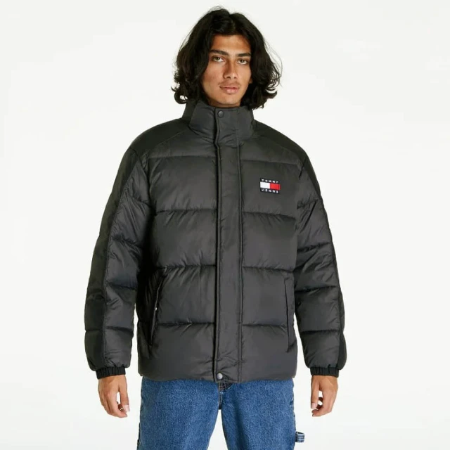 Tommy Hilfiger Tjm Tonal Badge Puffer Ανδρικο Μπουφαν Μαυρο