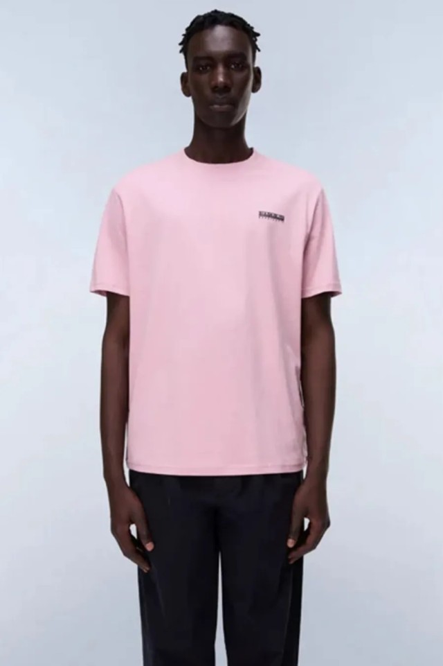 Napapijri S-Small Box Ss Zephyr P1t Ανδρική Μπλούζα Ροζ