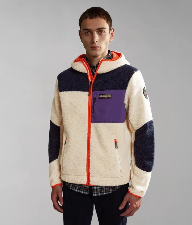 Napapijri Yupik Fzh 3 Cb Mg7 Ανδρική Ζακέτα Fleece Μπεζ