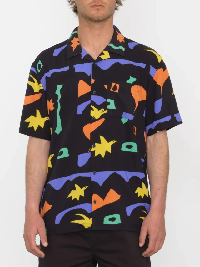 Volcom Fa Arthur Longo Ss Ανδρικό Πουκάμισο Μαύρο