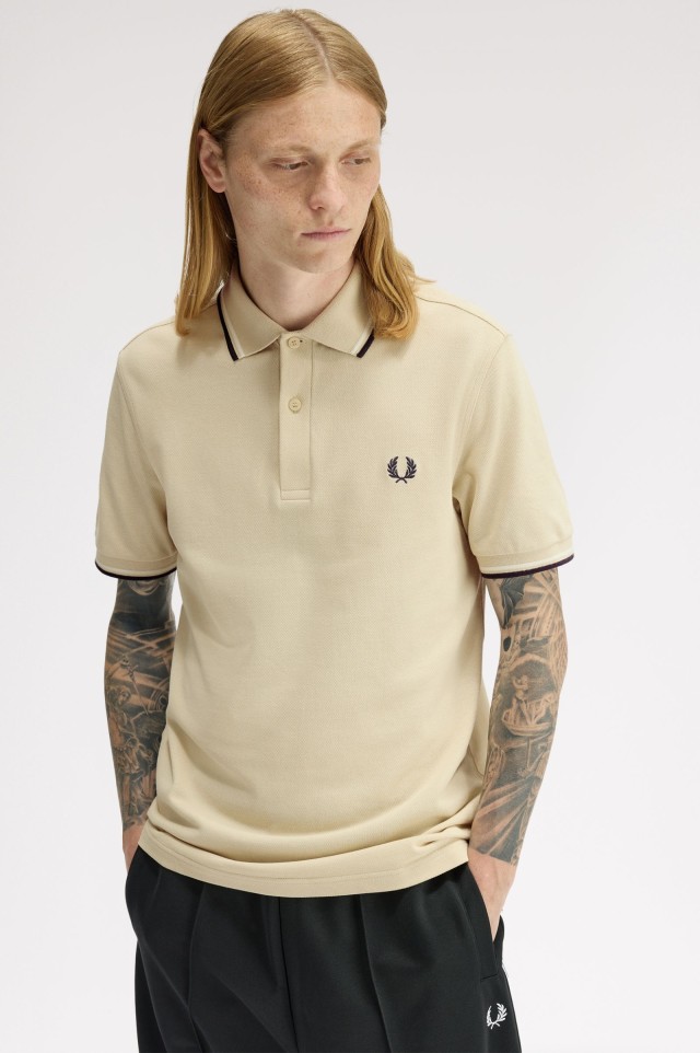 FRED PERRY SHIRT  Μπλουζα Polo Μπεζ Ανοιχτο