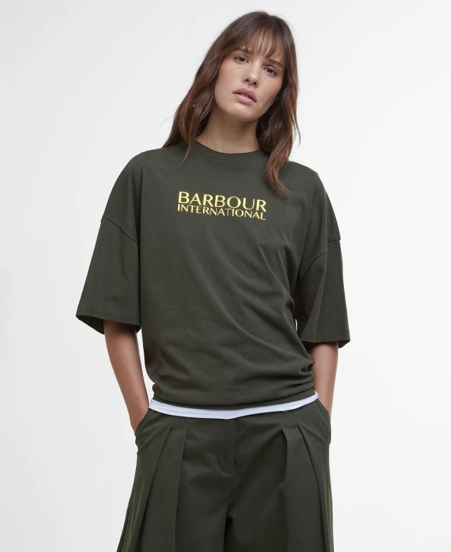 Barbour B.Intl Dakota T-Shirt Γυναικεία Μπλούζα Λαδί