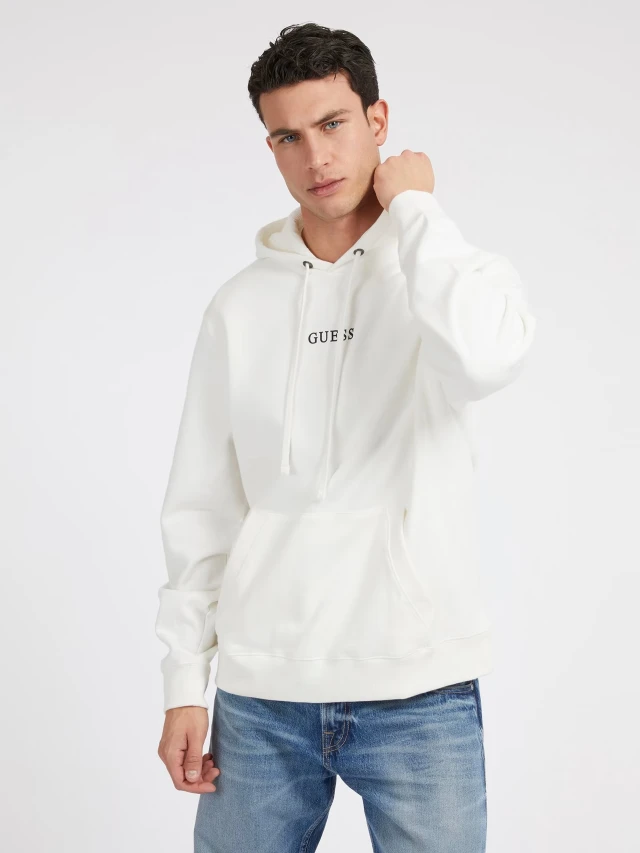 Guess Roy Guess Hoodie Ανδρικό Φούτερ Λευκό