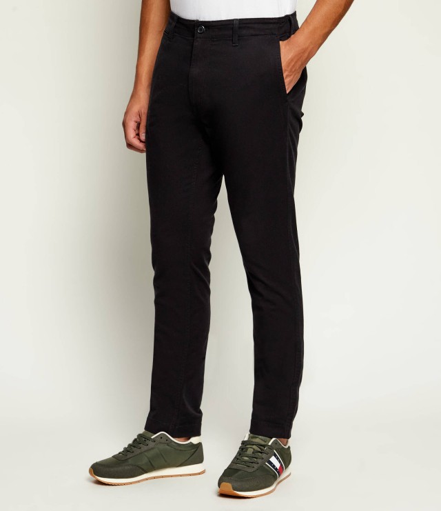 Tommy Hilfiger Tjm Scanton Cotton Twill Chino Ανδρικό Παντελόνι Τσινο Μαύρο