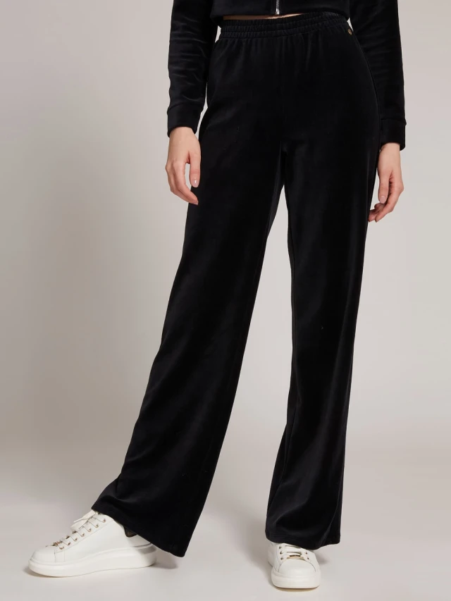 Guess Es G-Charm Logo Pant Γυναικειο Παντελονι Φορμα Μαυρο